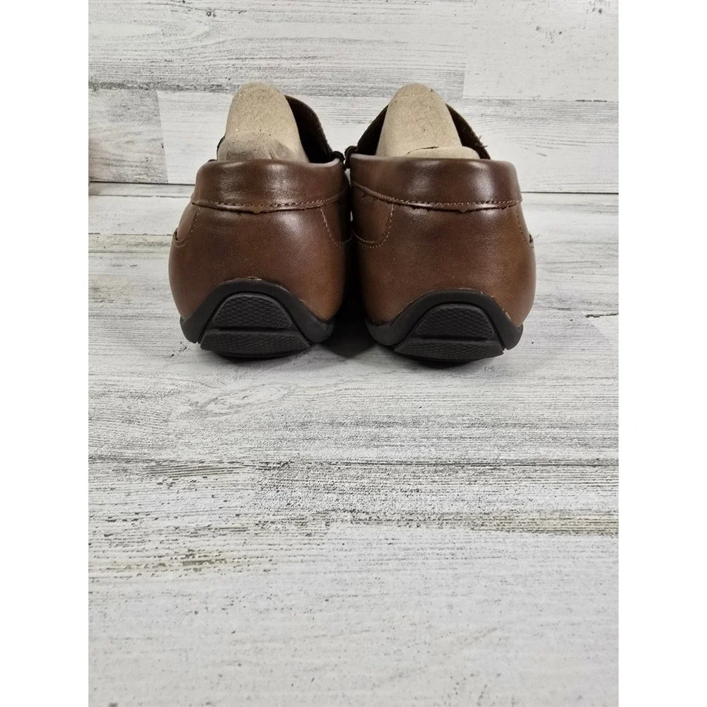 Kenneth‎ Cole Reaction Men's 9.5 Brown Tallan Buckle Driving Loafers Mocs EUC
